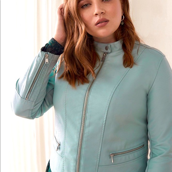 NWT Semi Fitted Moto Vegan Leather Jacket - Picture 1 of 4